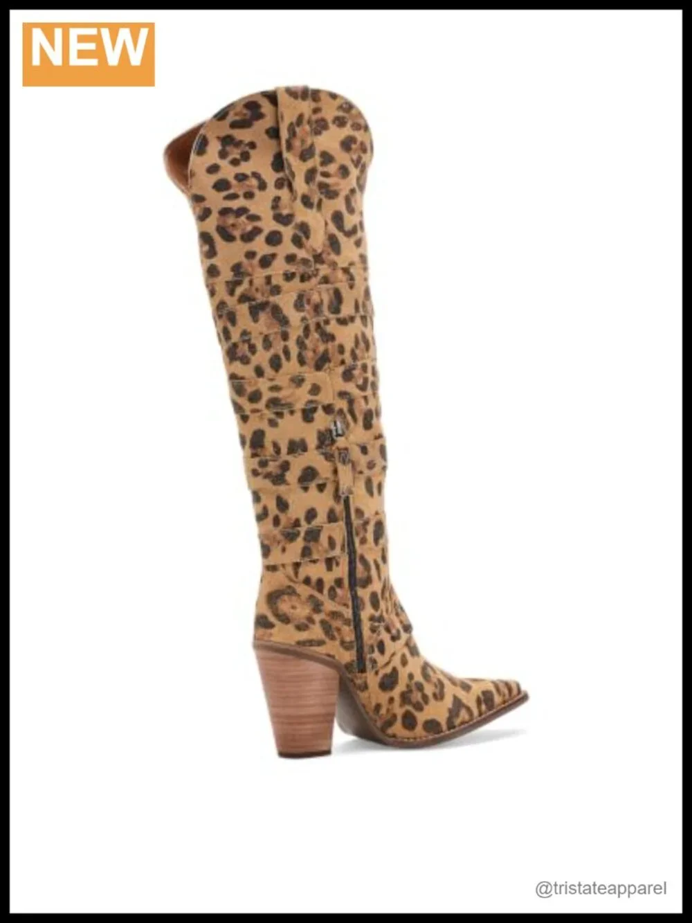 Real Leather Snip Toe Zippered Over the Knee Boots